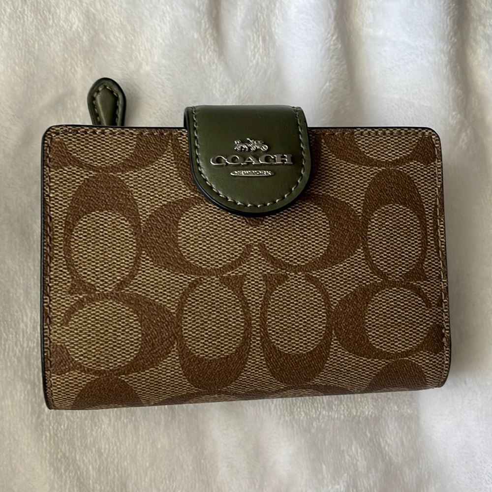 Coach brown and olive green wallet